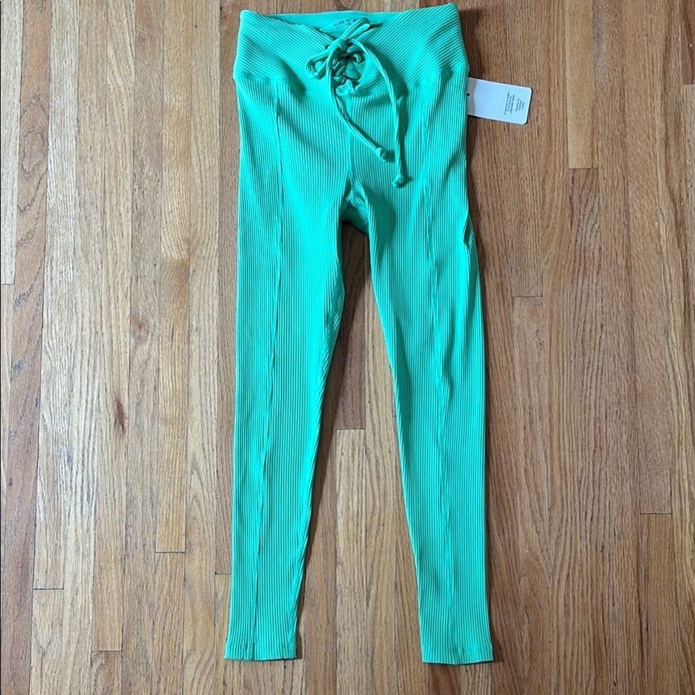 Year of Ours Green Ribbed Leggings